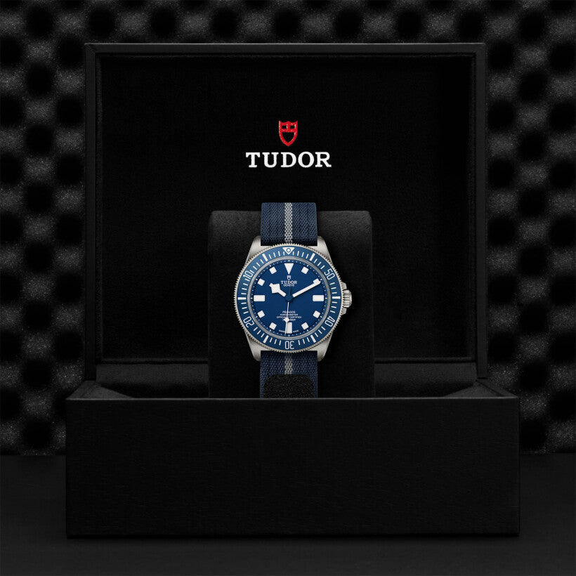 Men's Watch - TUDOR Pelagos FXD watch, bidirectional rotating bezel, navy blue fabric strap