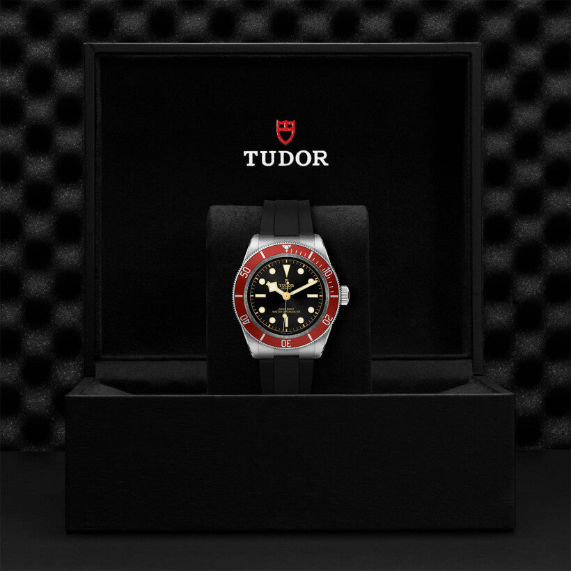 Men's Watch - TUDOR Black Bay watch, 41mm steel case, Black rubber strap