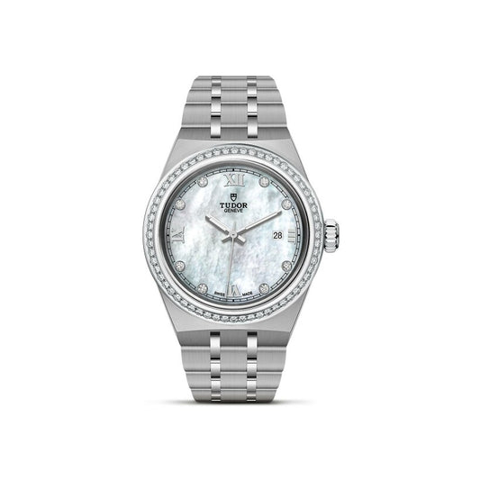 ساعة يد رجالية - TUDOR Royal watch,28 mm steel case, diamond-set dial