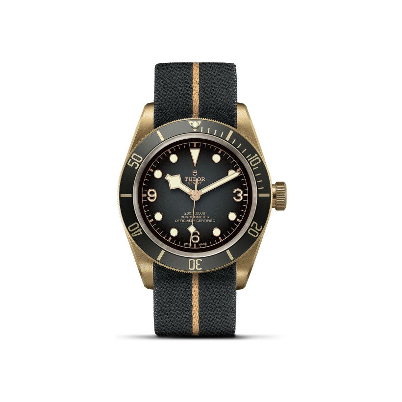 ساعة يد رجالية - TUDOR Black Bay Bronze watch, 43 mm bronze case, fabric strap