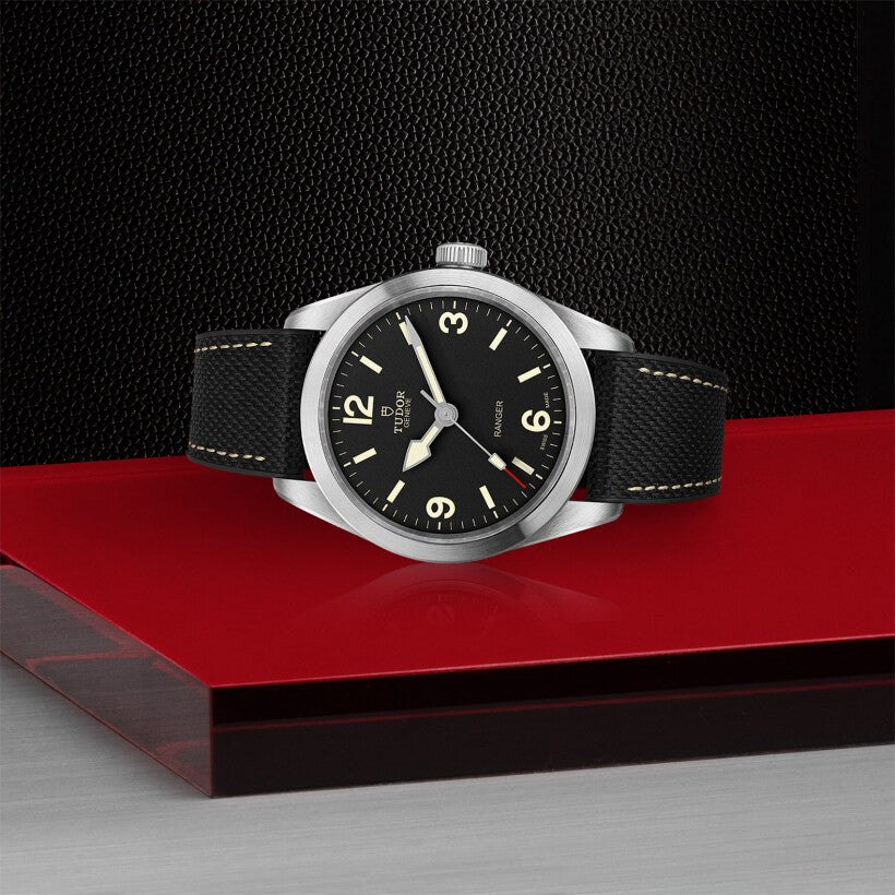 ساعة يد رجالية - TUDOR Ranger watch, 39 mm steel case, Black dial