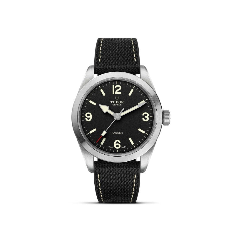 ساعة يد رجالية - TUDOR Ranger watch, 39 mm steel case, Black dial