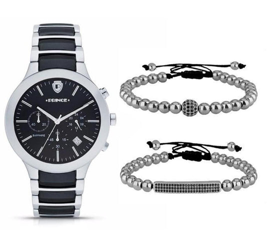 Men's watch with 2 bracelets - PRINCE