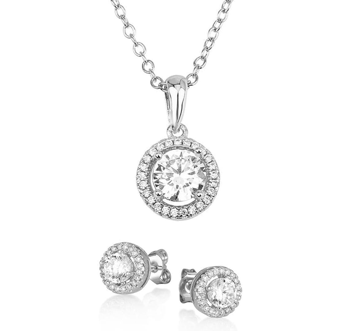 925 Sterling Silver Women's Necklace and Earrings Set - NESS2233